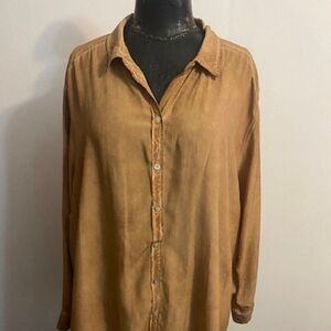 Jane & Delancey Brown button-down shirt, size 3X